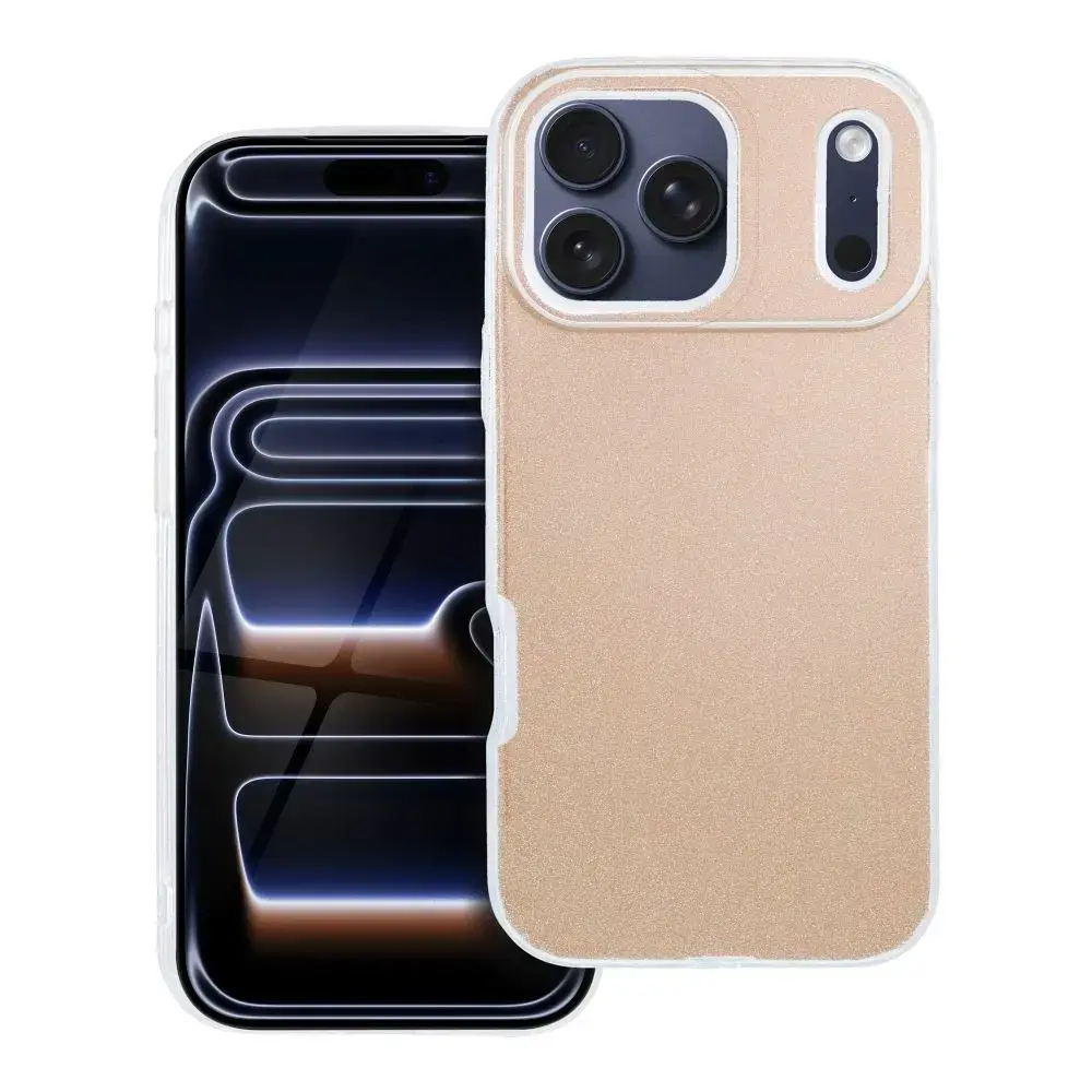 SHINING maciņš telefonam iPhone 17 Pro Max zelta krāsā
