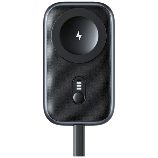 inductive charger for Apple Watch Usams CD245 2-in-1 with 1200mAh powerbank + USB-C cable titanium