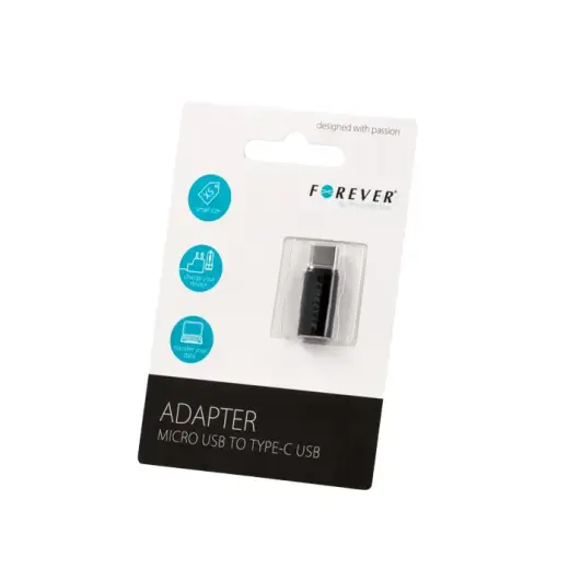 Forever andmeedastus- ja laadimiskaabel | Micro USB kuni USB-C | must