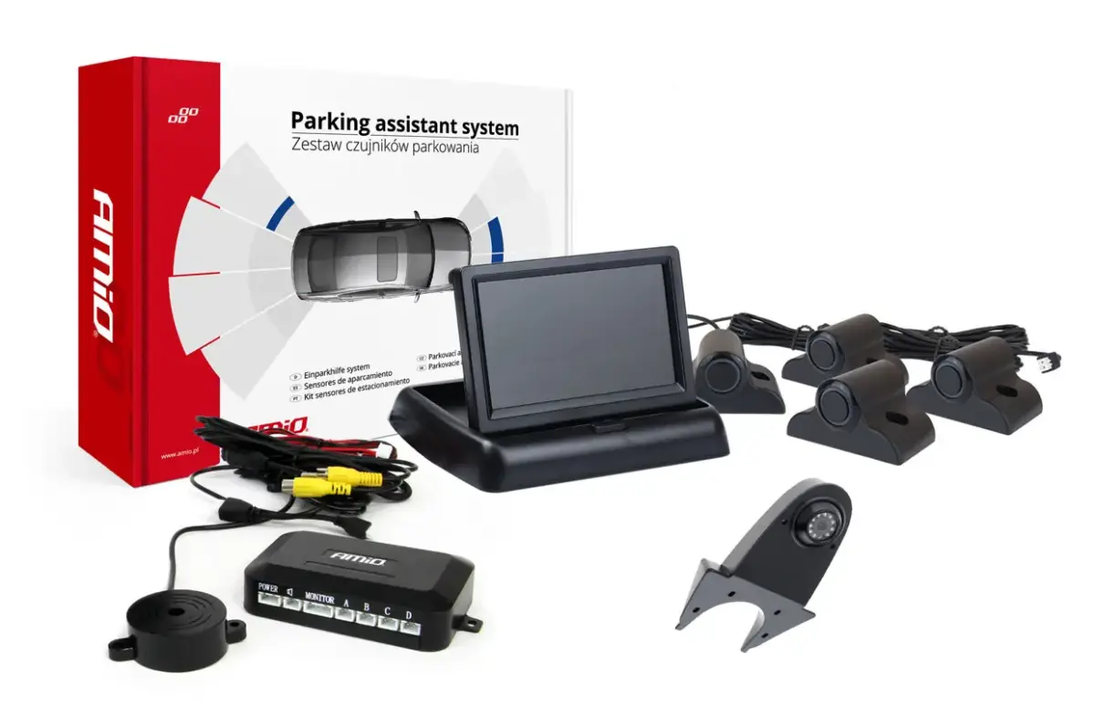 Parking assistant system TFT02 4,3" with HD-502-IR 4 sensors black Truck