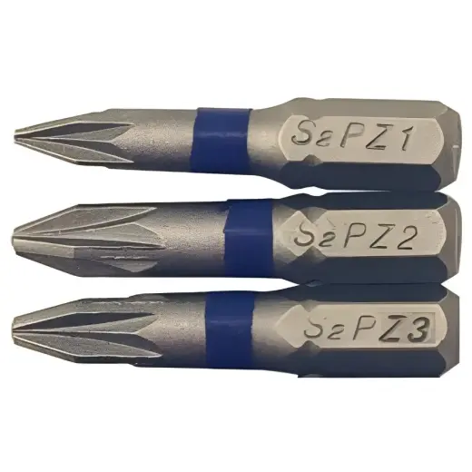 Bit set 3pcs 1/4-25mm PZ1, PZ2, PZ3