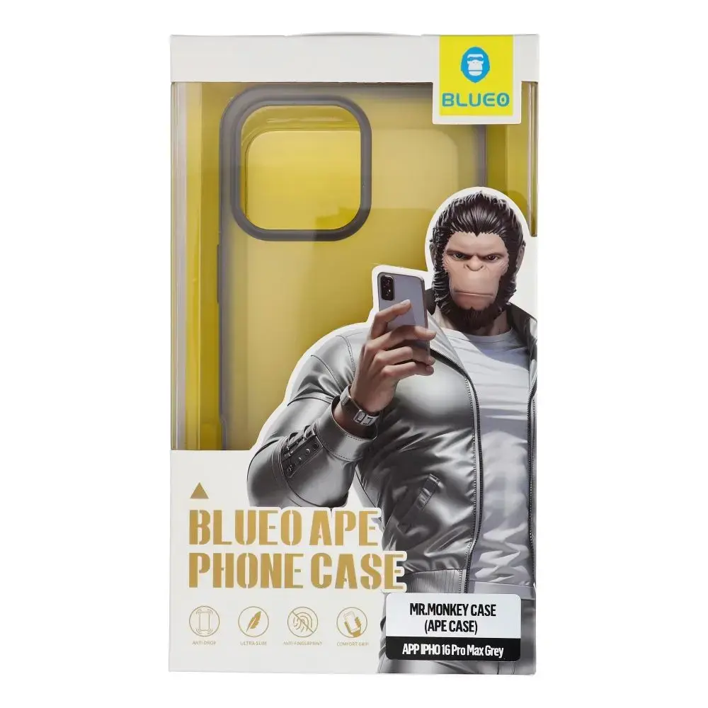 BLUEO APE maciņš telefonam iPhone 16 Pro Max pelēks