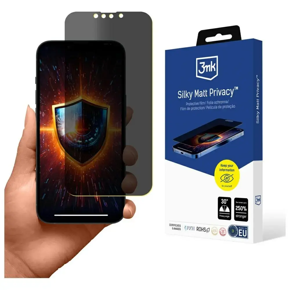 3MK Silky Matt Privacy aizsargplēve telefona ekrānam iPhone 14 (privātuma efekts)