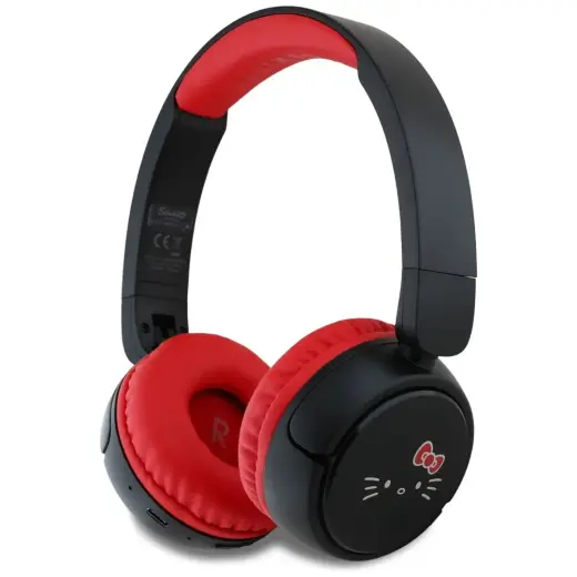 Słuchawki nauszne Hello Kitty Face Logo   Bluetooth czerwony