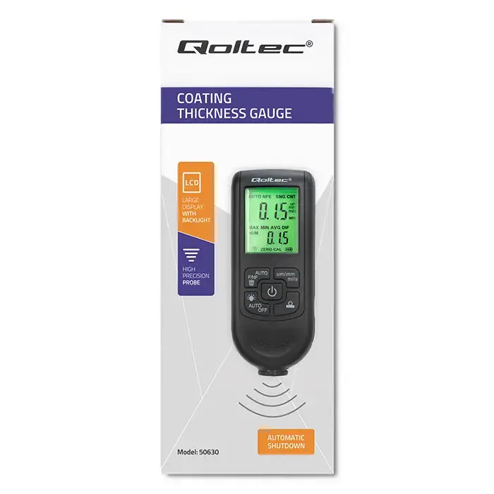 Qoltec Coating thickness gauge with LCD | 0 ~ 2000um
