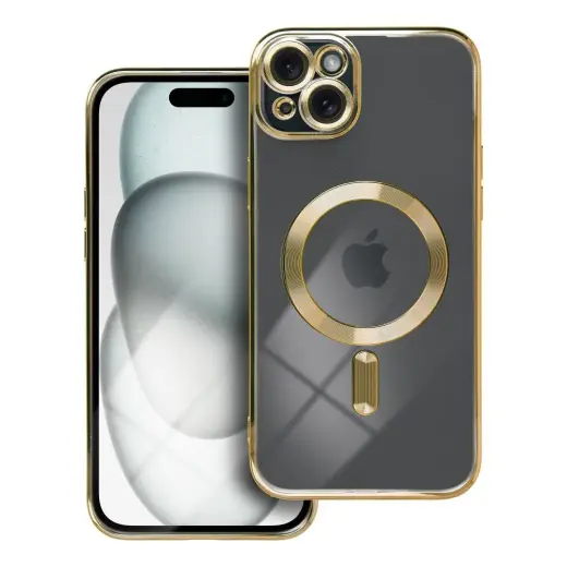 Electro Mag telefono dėklas su MagSafe palaikymu iPhone 15 Plus auksinis