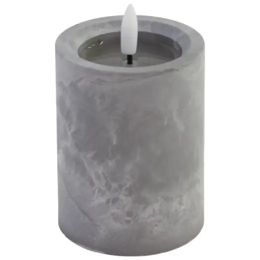Svece LED 7.5x12cm, akmens efektu