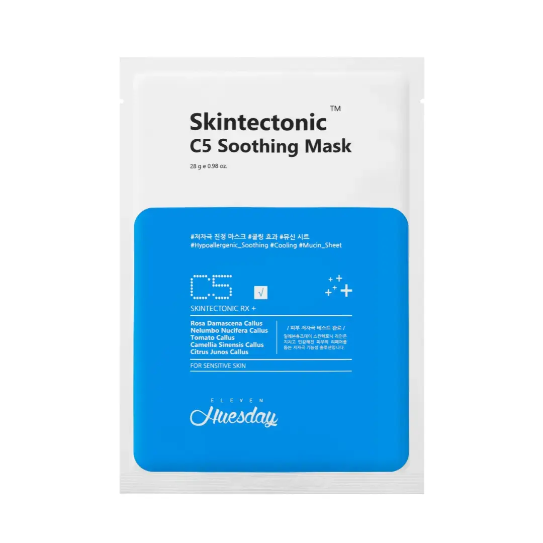 Eleven Huesday, Skintectonic C5, Soothing, Sheet Mask, For Face, 28 g