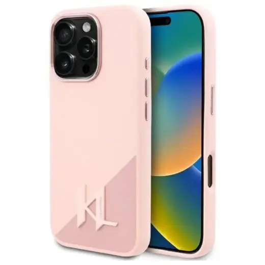 Karl Lagerfeld KLHMP16LSCMKMPCP iPhone 16 Pro 6.3" pink hardcase Silicone Shadow Metal Initial