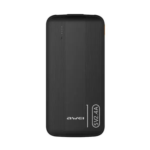 AWEI P20K ārējais akumulators (powerbank) | 10000 mAh | melns