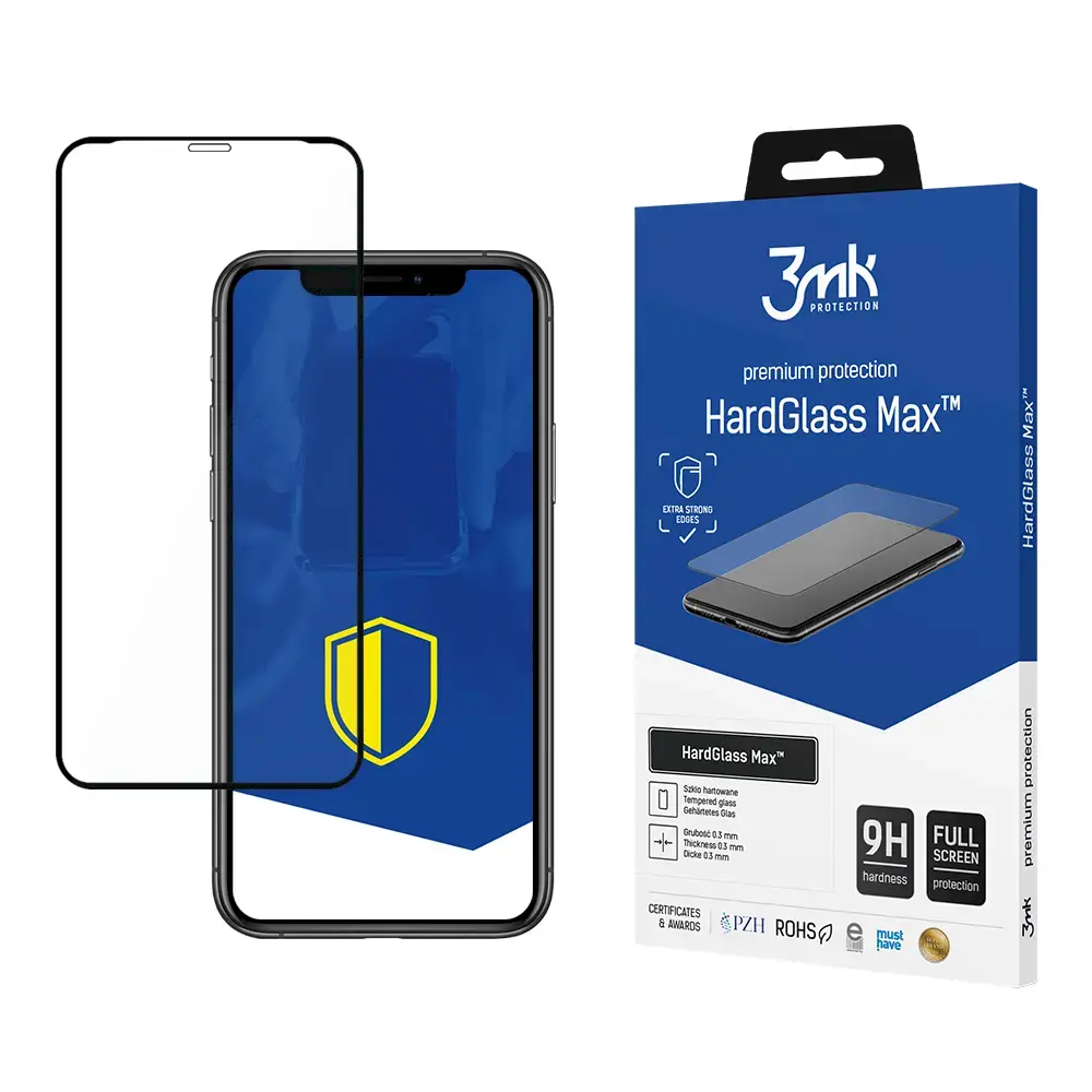 3mk HardGlass Max™ aizsargstikls telefonam iPhone Xr melns