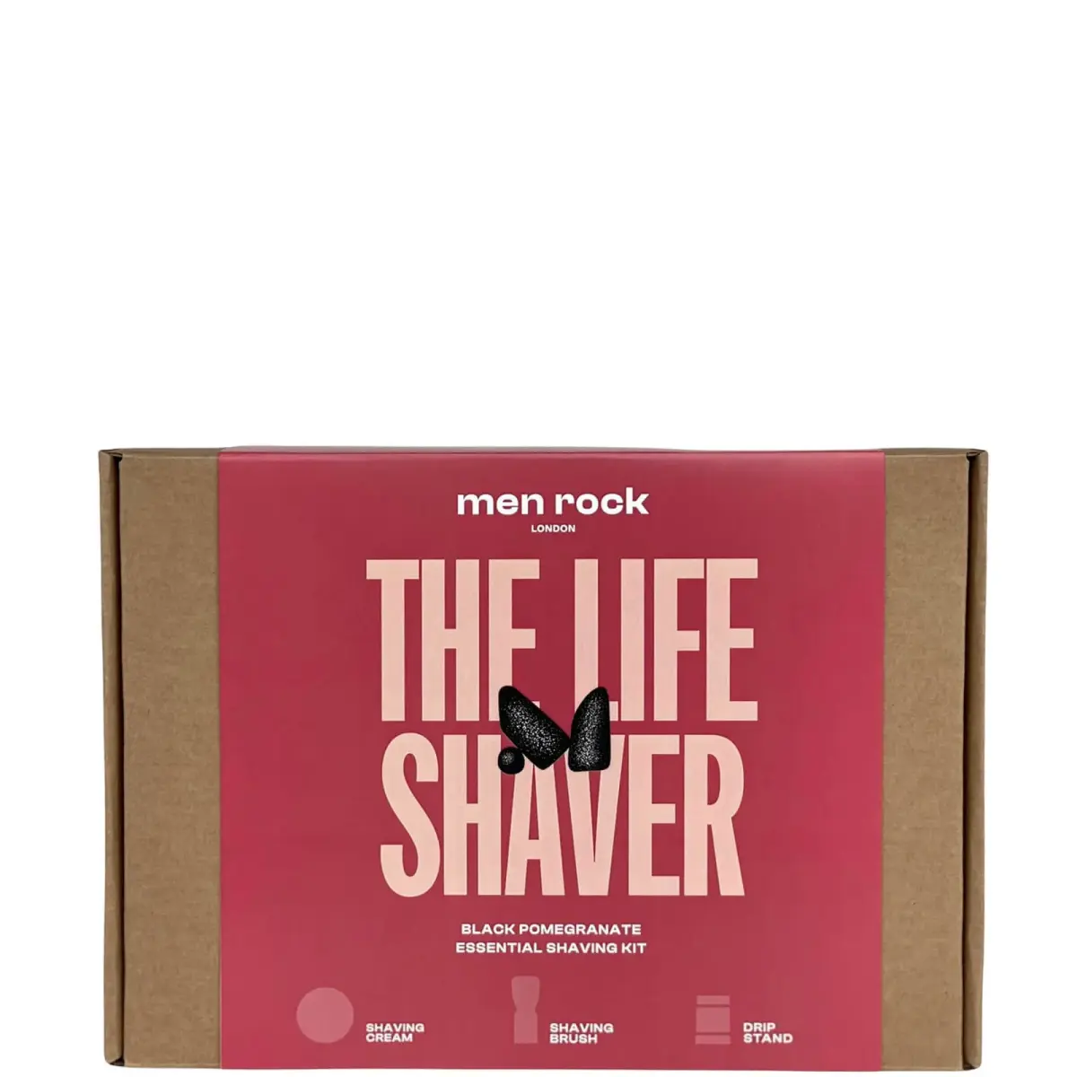 Men Rock Essential Shaving Kit  Shaving Cream  Black Pomegranate  3 Pc