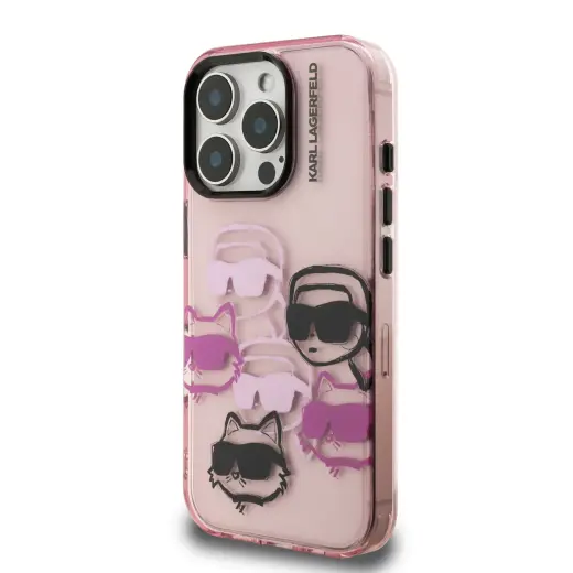 Case Karl Lagerfeld IML Multi K&C Head Pattern for iPhone 16 Pro Max pink