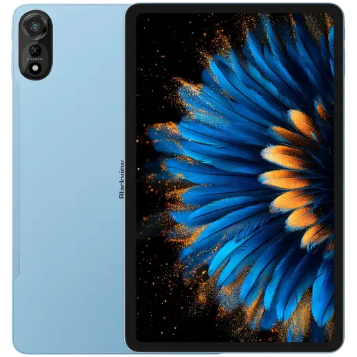 Blackview MEGA 2 SET LTE 12-inch FHD+IPS 1200x2000 60Hz 12GB+256GB Unisoc T615 Octa-core 1.6GHz Cam Front 8MP Rear 16MP 9000mAh+Charging 18W Fast / Cable Film Case Stylus Mouse Keyboard EN Netflix HD Android 15 Ice Blue