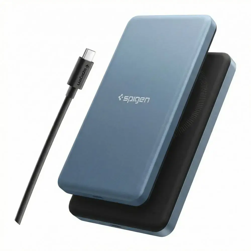 SPIGEN EA2205MQ ESSENTIAL MAGSAFE QI2 ārējais akumulators (powerbank) | 5 000 mAh | 22.5W | MagSafe, Wireless, USB-C | zils