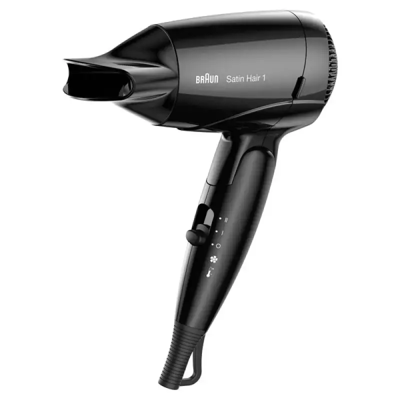 Braun Hairdryer Satin Hair 1 HD130 Travel black Schwarz (BRHD130E)