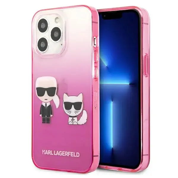 Karl Lagerfeld KLHCP13XTGKCP iPhone 13 Pro Max 6,7" hardcase różowy|pink Gradient Ikonik Karl & Choupette