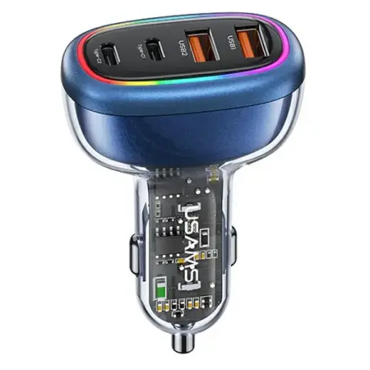 USAMS C34 CC169 car charger | 120W | USB-C, USB-A | blue