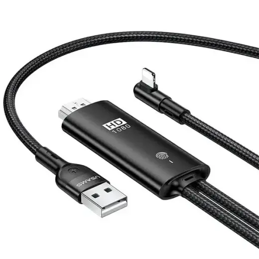 USAMS Kabel HDMI - Lightning U53 2m czarny|black SJ442HD01 (US-SJ442)