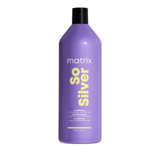 Matrix So Silver Purple Toning Pigmented Conditioner for Blonde, Grey + Silver Hair 1000Ml in Clear