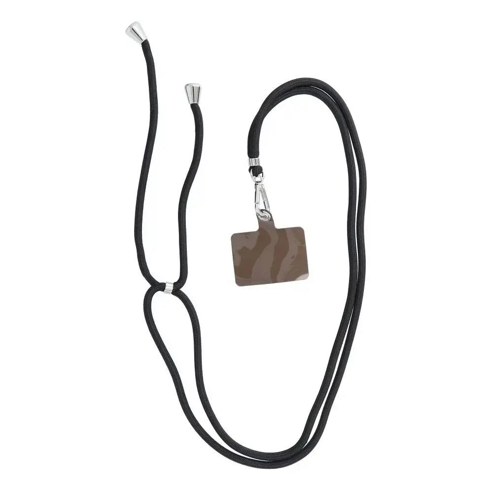 SWING (6mm) Phone lanyard, Phone pendant with adjustable length / cord length 165cm (max 82.5cm in the loop) / on the shoulder or neck - black