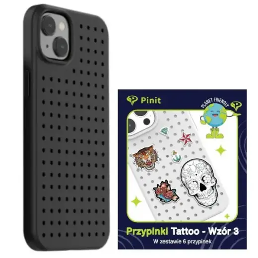 Pinit Dynamic + Tattoo Pin чехол для телефона iPhone 14 | iPhone 15 | iPhone 13 чёрный