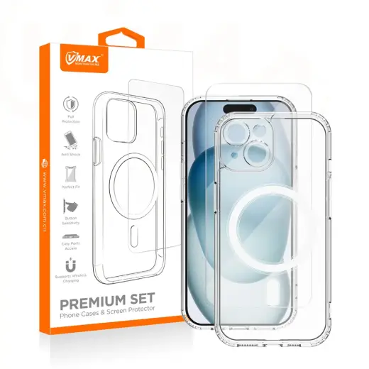 Vmax set Mag case + glass 2,5D premium for iPhone 13 6,1" Photo