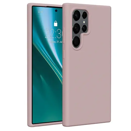 Etteri silikona telefona maciņš Samsung Galaxy S24 Ultra gaiši rozā
