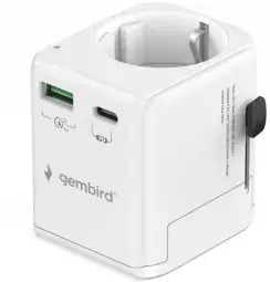 Gembird Grounded Universal Travel Adapter reisilaadija | 20W