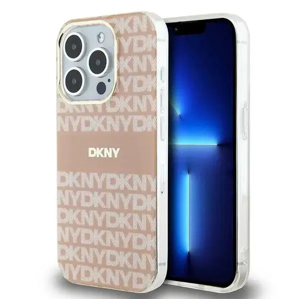 DKNY DKHMP14LHRHSEP iPhone 14 Pro 6.1" różowy|pink hardcase IML Mono & Stripe MagSafe