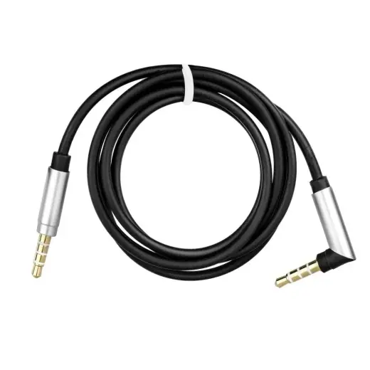 Fusion 90 grādi AUX vads 3.5 mm -> 3.5 mm 1m melns