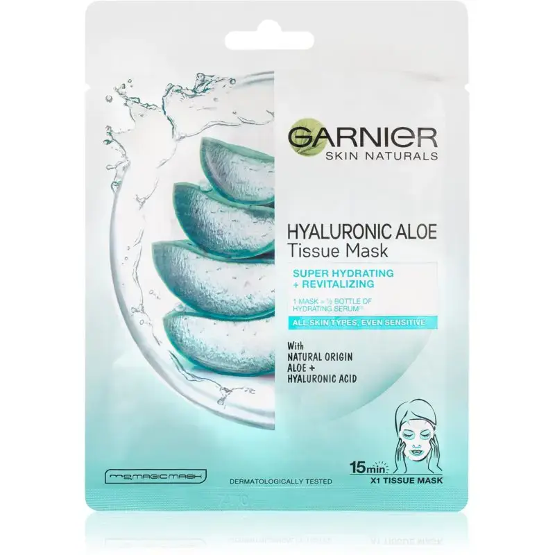 GARNIER - Hyaluronic Aloe Serum Tissue Mask - Textile Face Mask with Aloe Vera 28.0g