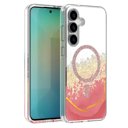 Epoxy Mag maciņš ar MagSafe atbalstu telefonam Samsung Galaxy S26+ (S947) rozā