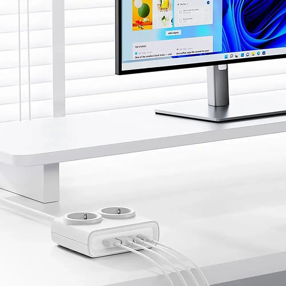 Orico PDC25 25W 6in1 Power Strip 2x AC + 2x USB-A + 2x USB-C - White