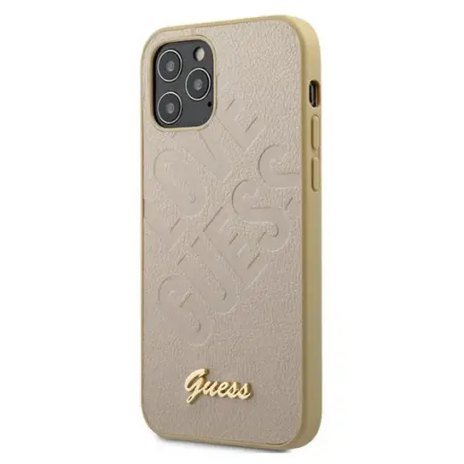 Guess GUHCP12SPUILGLG iPhone 12 mini 5,4" złoty|gold hardcase Iridescent Love Script Gold Logo