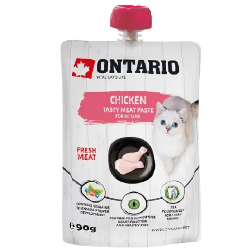 Gardums kaķēniem – Ontario Kitten Chicken Fresh Meat Paste, 90 g