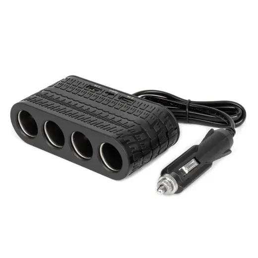 Quadruple extension socket charger 2x USB A 1x USB C 12/24V 120W 80cm AMIO-04367