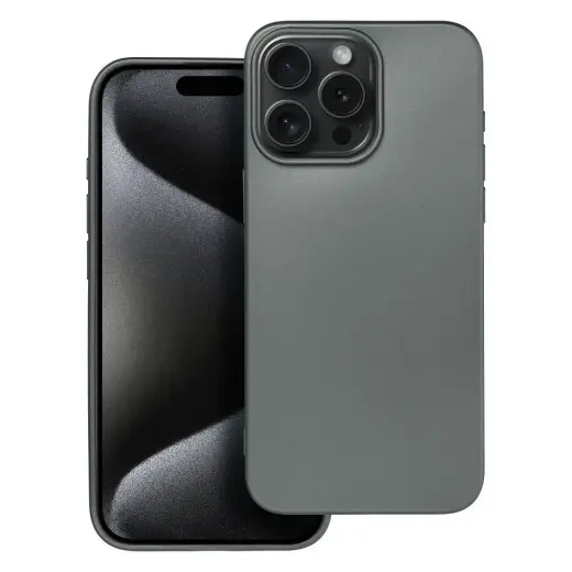 Metallic telefono dėklas iPhone 15 Pro Max pilkas