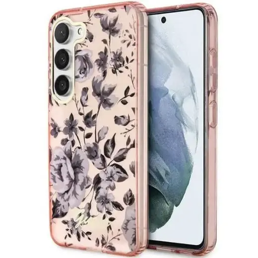 Guess GUHCS23SHCFWSP S23 S911 pink|pink hardcase Flower Collection