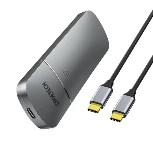 Choetech disk bay disk enclosure NvMe SSD M-Key & B + M Key M.2 USB Type C (10Gbps) gray (PC-HDE16)