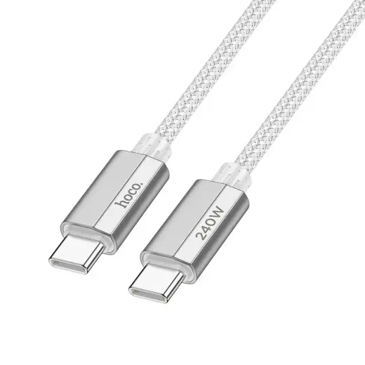 Hoco U134 data transfer and charging cable | USB-C to USB-C | PD 3.1, QC 3.0 | 240W | 1.8m | gray