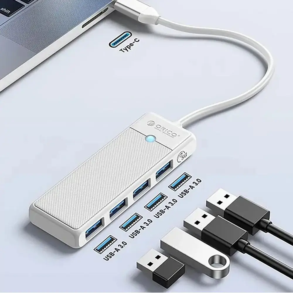 Orico PAPW4A-C3 USB Hub 4-port 4x USB-A 3.0 1 m - white