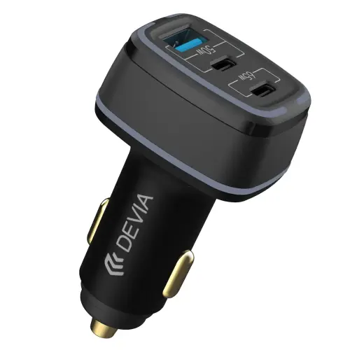 Зарядка для автомобиля Devia | 115W | USB-C, USB-A | черная