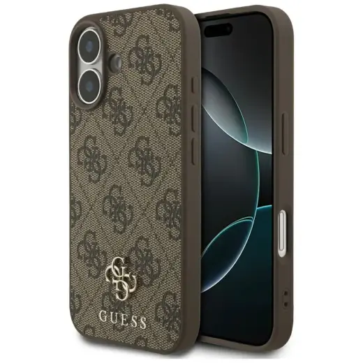 Guess 4G Small Classic Logo MagSafe Case for iPhone 17 Brown