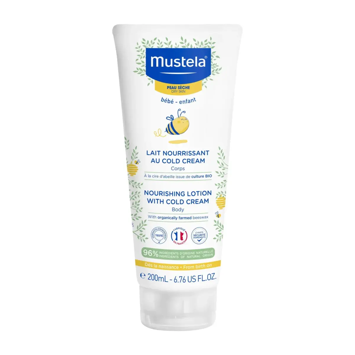 Mustela , Cold Cream, Natural Beeswax, Nourishing, Body Lotion, 200 ml