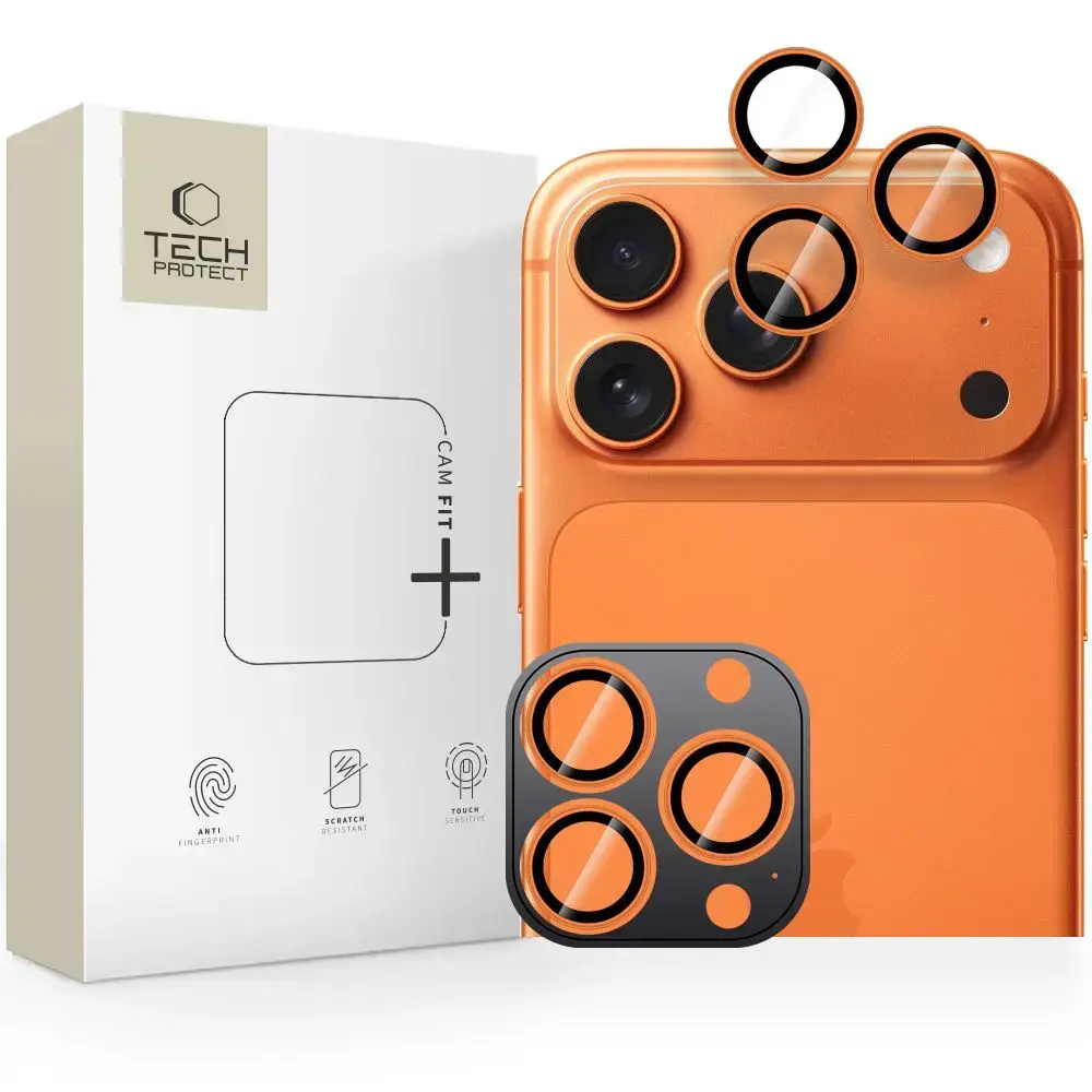 OSŁONA APARATU TECH-PROTECT CAMRING FIT+ IPHONE 14 PRO | MAX | 15 PRO | MAX | 16 PRO | MAX | 17 PRO | MAX COSMIC ORANGE