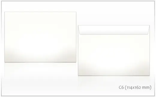 Aploksnes C6 HK formāts, 114x162mm, 1000 gab./iepak.  (2747) ar silikona lenti