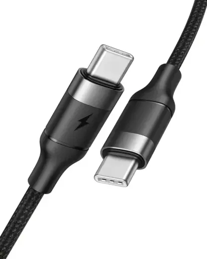 Veger CC02 duomenų perdavimo ir įkrovimo laidas | USB-C į USB-C | PD | 100W | 1.5m | juodas
