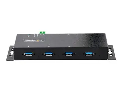 StarTech.com 4-Port Industrial USB 3.0 5Gbps Hub, Rugged USB Hub w|15kV Air|8kV Contact ESD and Surge Protection, DIN|Wall|Desk Mountable USB-A Hub, USB Expansion Hub with Locking Ports - Metal Construction (5G4AINDNP-USB-A-HUB) - hub - industrial - 4 por