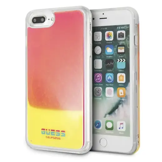 Guess GUHCI8LGLCPI iPhone 7|8 Plus różowy|pink hard case California Glow in the dark